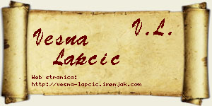 Vesna Lapčić vizit kartica